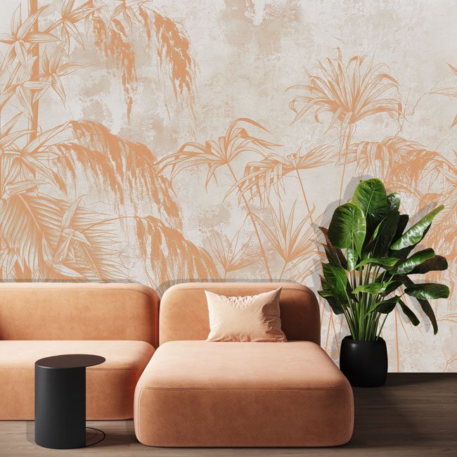 fotobehang BAMBOO peach